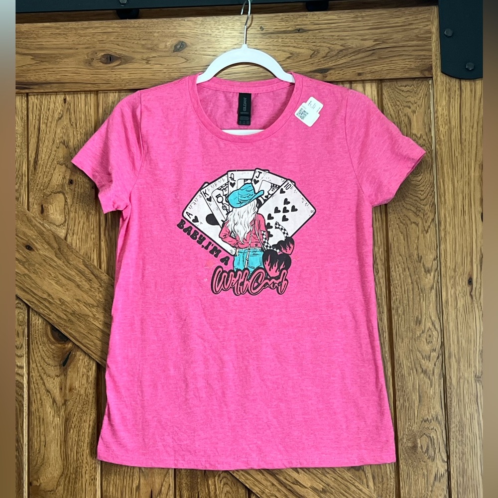 Pink Graphic  Tee - Wild Card size xs
